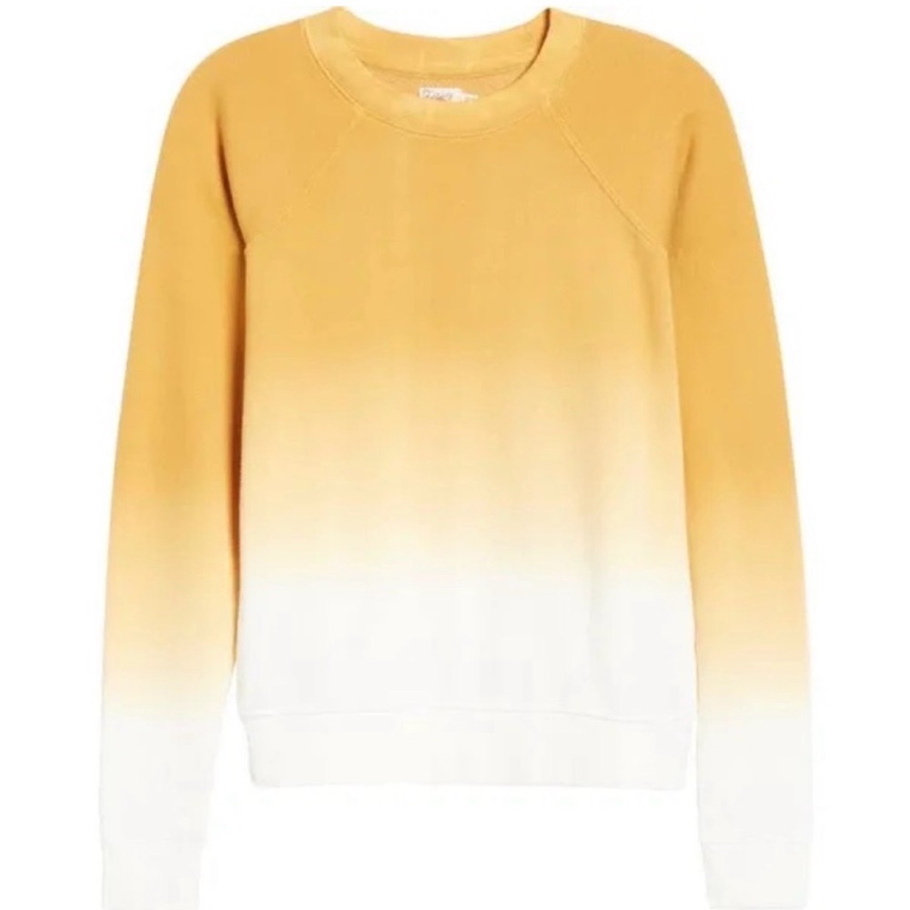 Faherty Fade Bells Crew Dip Dye Sweatshirt Size L Cotton Pullover Long Sleeve